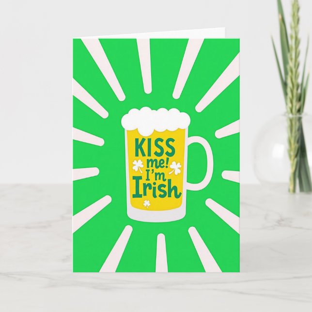 Irisches Bier Küss Mich Karte (Vorderseite)