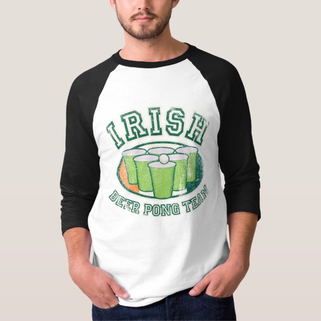 Irisches Bier Pong Team T-Shirt (Vorderseite)
