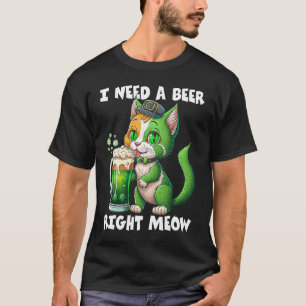 IRISCHES BIERKATZE ST. PATRICKSTAG TRINKENDE KATZE T-Shirt