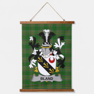 Irisches Bland-Wappen Familienwappen Wandteppich Mit Holzrahmen