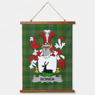 Irisches Bowen-Wappen Familienwappen Wandteppich Mit Holzrahmen
