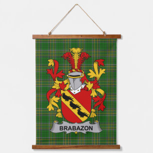 Irisches Brabazon-Wappen Familienwappen Wandteppich Mit Holzrahmen
