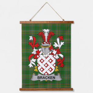 Irisches Bracken oder O_Bracken Wappen Familienwap Wandteppich Mit Holzrahmen