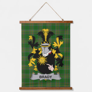 Irisches Brady oder McBrady Wappen Familienwappen Wandteppich Mit Holzrahmen