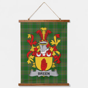 Irisches Breen oder O_Breen Wappen Familienwappen Wandteppich Mit Holzrahmen