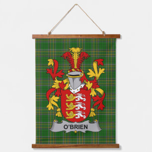 Irisches Brien oder O_Brien Wappen Familienwappen Wandteppich Mit Holzrahmen