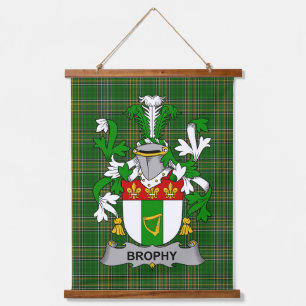 Irisches Brophy oder O_Brophy Wappen Familienwappe Wandteppich Mit Holzrahmen