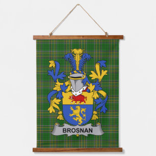 Irisches Brosnan oder O_Brosnan Wappen Familienwap Wandteppich Mit Holzrahmen