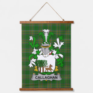 Irisches Callaghan oder O_Callaghan Wappen Familie Wandteppich Mit Holzrahmen
