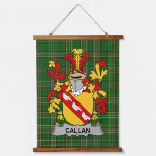 Irisches Callan oder O_Callan Wappen Familienwappe Wandteppich Mit Holzrahmen