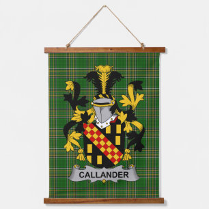 Irisches Callander-Wappen Familienwappen Wandteppich Mit Holzrahmen