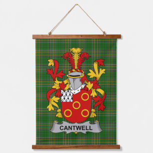 Irisches Cantwell-Wappen Familienwappen Wandteppich Mit Holzrahmen