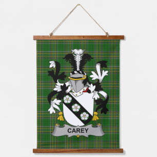 Irisches Carey oder Cary Wappen Familienwappen Wandteppich Mit Holzrahmen