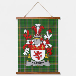 Irisches Carney Wappen Familienwappen Wandteppich Mit Holzrahmen