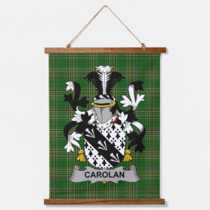 Irisches Carolan Wappen Familienwappen Wandteppich Mit Holzrahmen