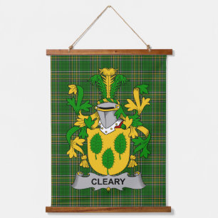Irisches Cleary oder O_Clery Wappen Familienwappen Wandteppich Mit Holzrahmen
