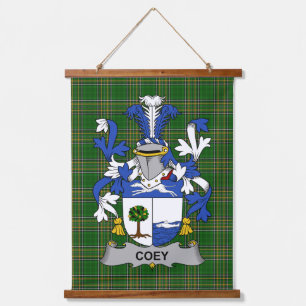 Irisches Coey oder McCoey Wappen Familienwappen Wandteppich Mit Holzrahmen