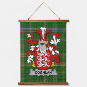 Irisches Coghlan oder McCoghlan Wappen Familienwap Wandteppich Mit Holzrahmen