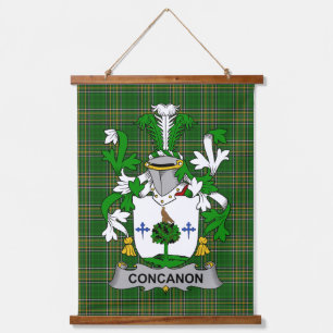 Irisches Concanon oder O_Concanon Wappen Familienw Wandteppich Mit Holzrahmen