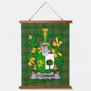 Irisches Connor oder O_Connor (Sligo) Wappen Fami Wandteppich Mit Holzrahmen
