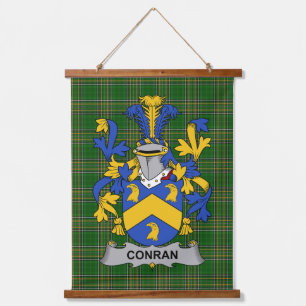 Irisches Conran oder O_Condron Wappen Familienwapp Wandteppich Mit Holzrahmen