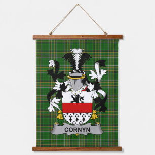 Irisches Cornyn oder O_Cornyn Wappen Familienwappe Wandteppich Mit Holzrahmen