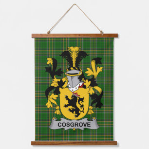Irisches Cosgrove oder O_Cosgrave Wappen Familien  Wandteppich Mit Holzrahmen