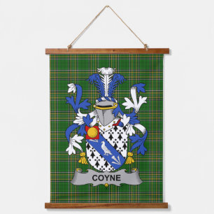 Irisches Coyne oder O_Coyne Wappen Familienwappen Wandteppich Mit Holzrahmen