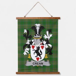 Irisches Crean oder O_Crean Wappen Familienwappen Wandteppich Mit Holzrahmen