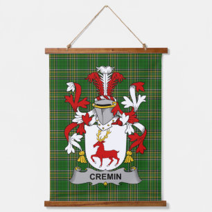 Irisches Cremin oder O_Cremin Wappen Familienwappe Wandteppich Mit Holzrahmen