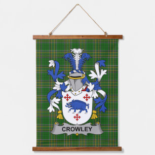 Irisches Crowley oder O_Crouley Wappen Familienwap Wandteppich Mit Holzrahmen