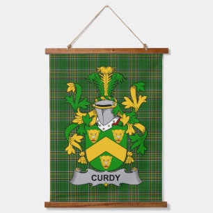 Irisches Curdy oder McCurdy Wappen Familienwappen Wandteppich Mit Holzrahmen