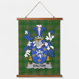 Irisches Dalton-Wappen Familienwappen Wandteppich Mit Holzrahmen