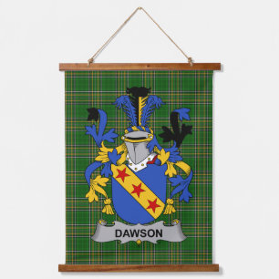 Irisches Dawson Wappen Familienwappen Wandteppich Mit Holzrahmen