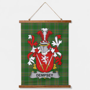 Irisches Dempsey oder O_Dempsey Wappen Familienwap Wandteppich Mit Holzrahmen