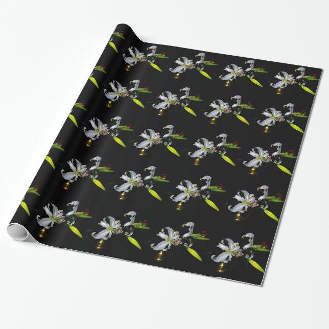 Irisches Design-Messing und Blumenmuster Geschenkpapier (Ungerollt)