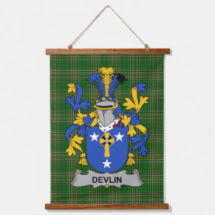 Irisches Devlin oder O_Devlin Wappen Familienwappe Wandteppich Mit Holzrahmen