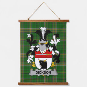 Irisches Dickson Wappen Familienwappen Wandteppich Mit Holzrahmen