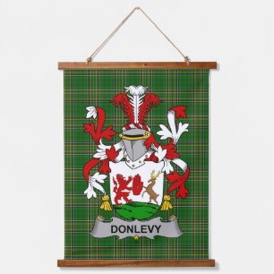 Irisches Donlevy oder O_Donlevy Wappen Familienwap Wandteppich Mit Holzrahmen