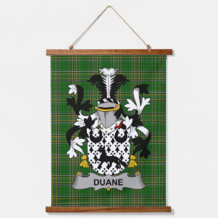 Irisches Duane oder O_Devine Wappen Familienwappen Wandteppich Mit Holzrahmen