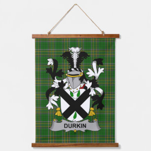 Irisches Durkin oder O_Durkin Wappen Familienwappe Wandteppich Mit Holzrahmen