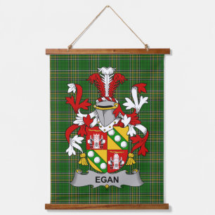 Irisches Egan oder McEgan Wappen Familienwappen Wandteppich Mit Holzrahmen