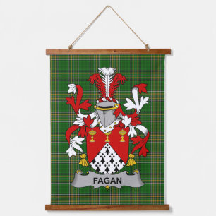 Irisches Fagan-Wappen Familienwappen Wandteppich Mit Holzrahmen