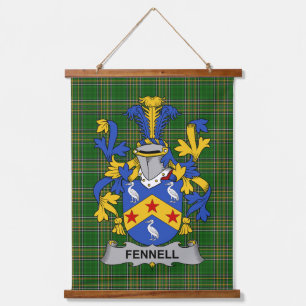 Irisches Fennell oder O_Fennell Wappen Familienwap Wandteppich Mit Holzrahmen