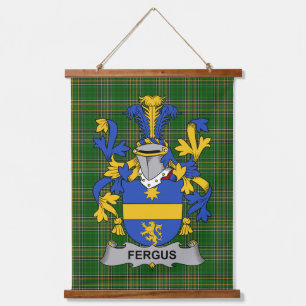 Irisches Fergus oder O_Fearghus Wappen Familienwap Wandteppich Mit Holzrahmen