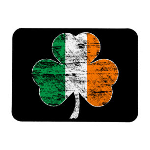 Irisches Flag-Kleeblatt (Distressed) Flexi Magnet