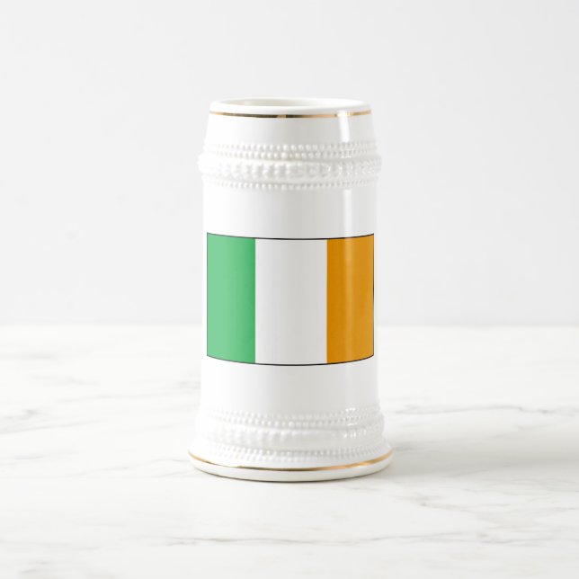 Irisches Flaggen-Bier Stein mit Kleeblättern Bierglas (Mittel)