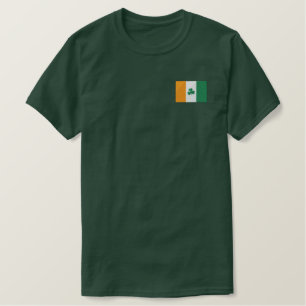 Irisches Flaggen-Kleeblatt Besticktes T-Shirt