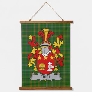 Irisches Friel oder O_Friel Wappen Familienwappen Wandteppich Mit Holzrahmen