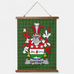 Irisches Gaffney-Wappen Familienwappen Wandteppich Mit Holzrahmen